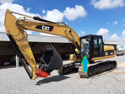 Стекло лобовое нижнее Caterpillar 320 DL