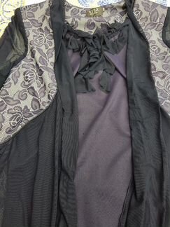 Парадное тёмно-синее платье (58 размер)