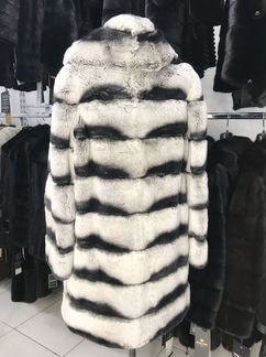 Шуба из шиншиллового кролика рекс