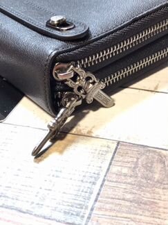 Кожаный клатч, портмоне Chrome Hearts