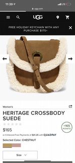 Кожаная, замшевая сумка женская UGG, последняя кол