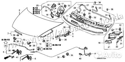 Накладка панели стеклоочистителей для Хонда Civic