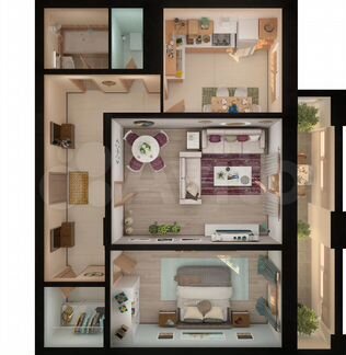 2-к квартира, 62.3 м², 18/19 эт.