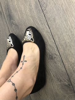 Балетки кожаные