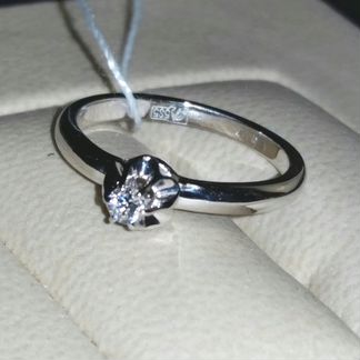 Кольцо золотое с бриллиантом (Россия)