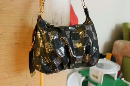 Новая шахматная сумочка Gaude crossbody натуральна