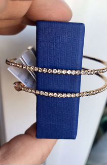 Браслет Swarovski оригинал,золотое покрытие, змейк