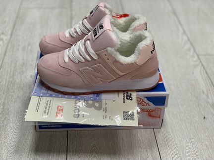 Кроссовки Balanc 574 Зимние с Мехом Розовые 36-40