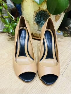 Туфли женские кожаные с открытым носиком, 36-37 ра