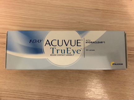 Контактные линзы Acuvue TruEye +3, новые, 30 шт