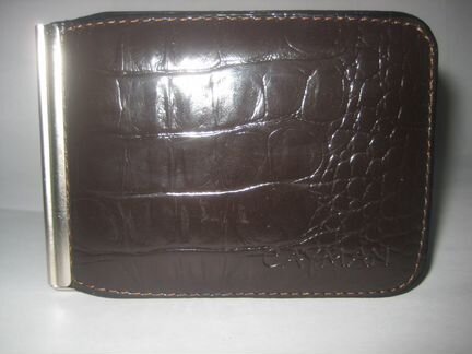 Зажим для купюр нат. кожа