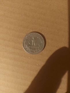 Монета Liberty 1965 Quarter Dollar. Перевёртыш