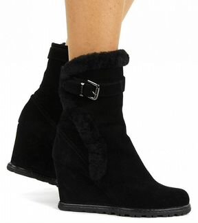 S BY santini замша черные, натуральный мех, новые