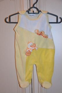 Велюровые ползунки Комбинезон без рукавов 1-2 мес