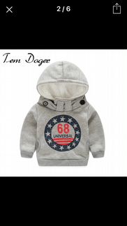 Детская толстовка новая худи с мехом джемпер р 110