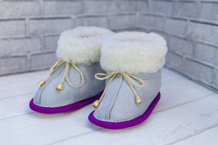 Пинетки из цельной шкуры для девочек