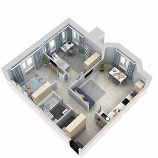 3-к квартира, 61.7 м², 19/21 эт.
