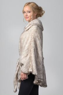 Шуба из вязаной норки Арт 1176 Размер 48