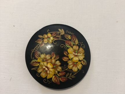 Винтажная расписная брошь.СССР 70-е. 5 см