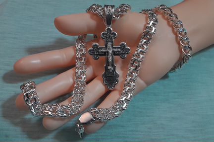 Серебряная цепь «Бисмарк» 113.89гр. 54см