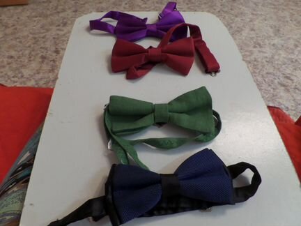 Галстук-бабочка, бабочка фиолетовая, зеленая