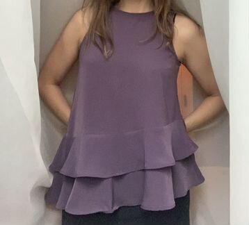 Блузка без рукавов H&M фиолетовая