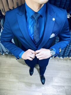 Мужской костюм приталенный новый трикотаж