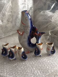 Фарфоровый коньячный набор «Рыбки» СССР