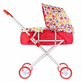 Коляска для кукол Карапуз металлическая, 11 см резиновые колеса, резиновая ручка, 63,5*36*73 см (63AI-20-C1)