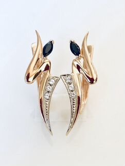 Золотые серьги с фианитами